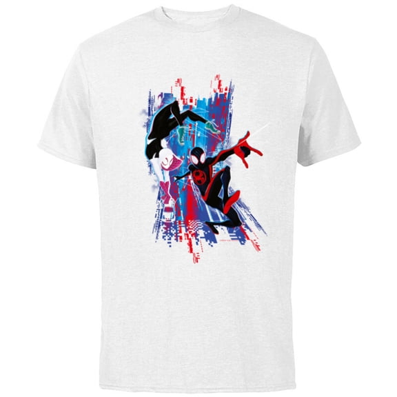 Marvel Spider-Man: Across the Spider-Verse Miles and Gwen - Short Sleeve Cotton T-Shirt for Adults - Customized-White