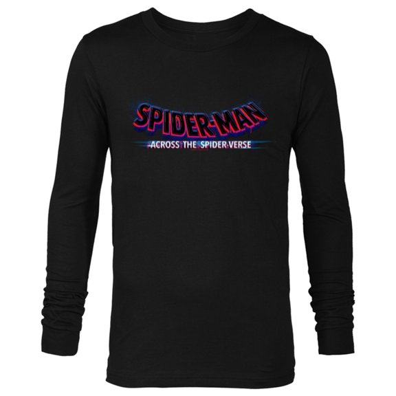 Marvel Spider-Man: Across the Spider-Verse Movie Logo - Long Sleeve T-Shirt for Men - Customized-Black