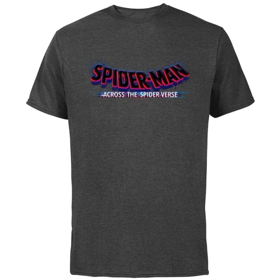 Marvel Spider-Man: Across the Spider-Verse Movie Logo - Short Sleeve Cotton T-Shirt for Adults - Customized-Charcoal