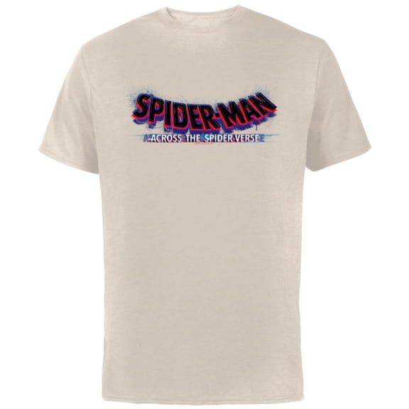 Marvel Spider-Man: Across the Spider-Verse Movie Logo - Short Sleeve Cotton T-Shirt for Adults - Customized-Natural