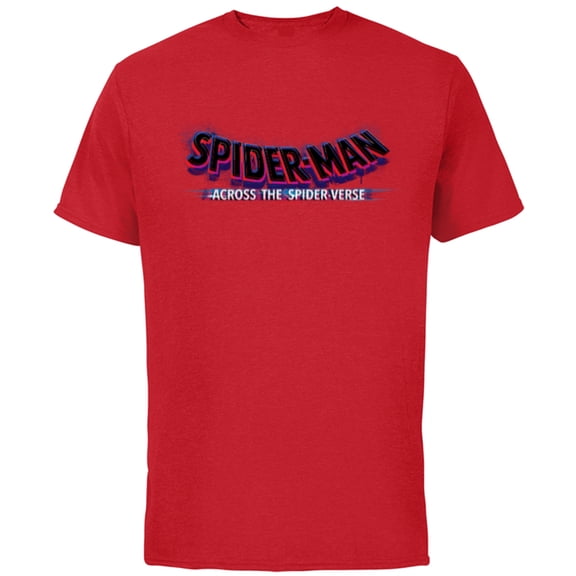 Marvel Spider-Man: Across the Spider-Verse Movie Logo - Short Sleeve Cotton T-Shirt for Adults - Customized-Red