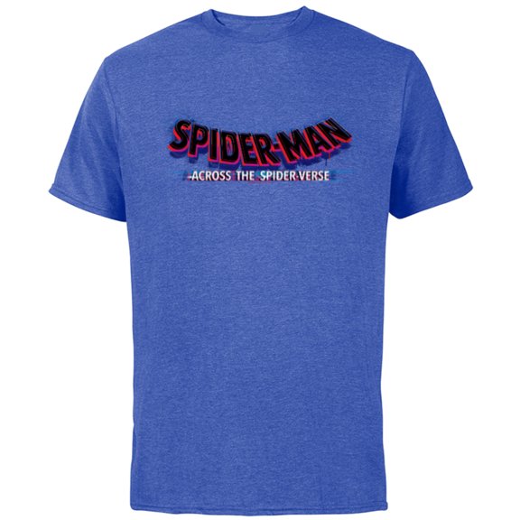 Marvel Spider-Man: Across the Spider-Verse Movie Logo - Short Sleeve Cotton T-Shirt for Adults - Customized-Royal Heather