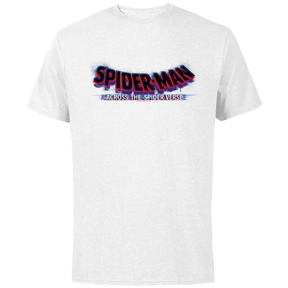 Marvel Spider-Man: Across the Spider-Verse Movie Logo - Short Sleeve Cotton T-Shirt for Adults - Customized-White