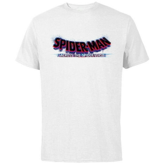 Marvel Spider-Man: Across the Spider-Verse Movie Logo - Short Sleeve Cotton T-Shirt for Adults - Customized-White
