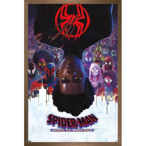Marvel Spider-Man: Across the Spider-Verse - Official One Sheet Wall Poster, 14.725" x 22.375" Framed