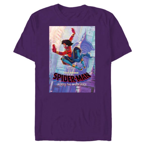 Marvel Spider-Man: Across the Spider-Verse Pavitr Poster - Short Sleeve Blended T-Shirt for Adults - Customized-Purple