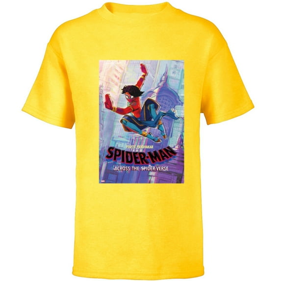 Marvel Spider-Man: Across the Spider-Verse Pavitr Poster - Short Sleeve T-Shirt for Kids - Customized-Yellow