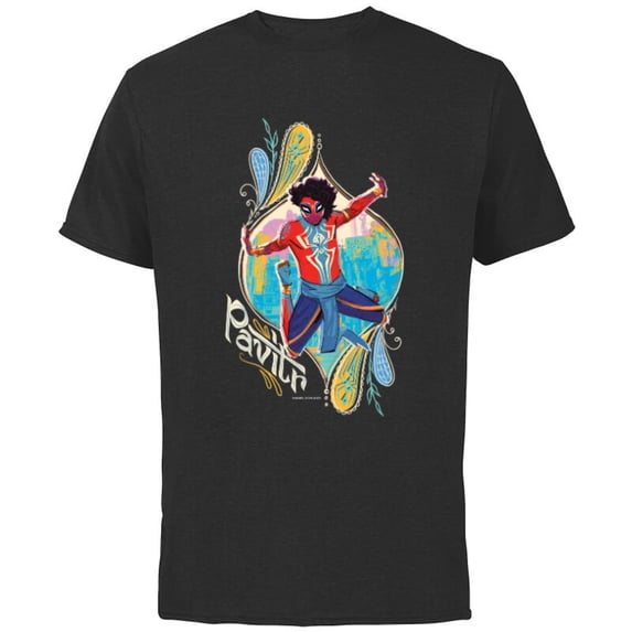Marvel Spider-Man: Across the Spider-Verse Pavitr Prabhakar - Short Sleeve Cotton T-Shirt for Adults - Customized-Black