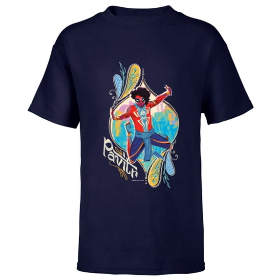 Marvel Spider-Man: Across the Spider-Verse Pavitr Prabhakar - Short Sleeve T-Shirt for Kids - Customized-Navy
