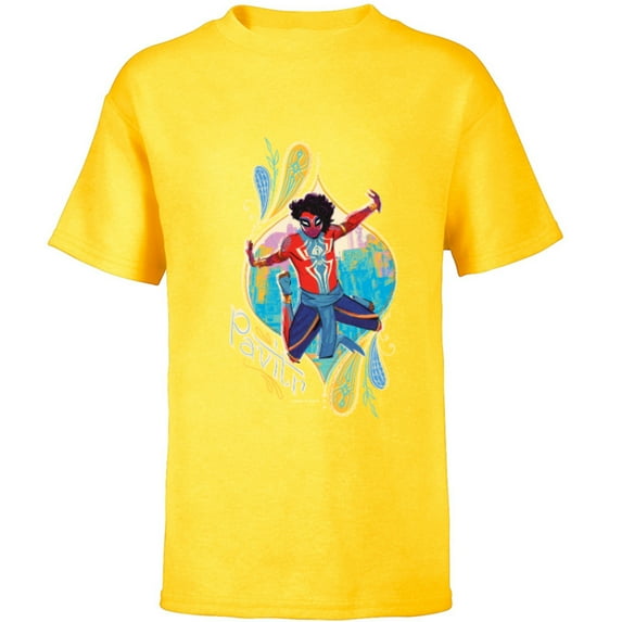 Marvel Spider-Man: Across the Spider-Verse Pavitr Prabhakar - Short Sleeve T-Shirt for Kids - Customized-Yellow