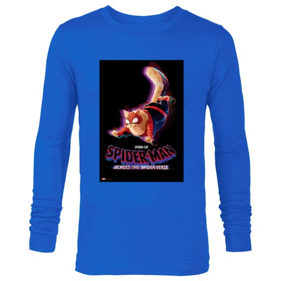 Marvel Spider-Man: Across the Spider-Verse Spider-Cat Poster - Long Sleeve T-Shirt for Men - Customized-Navy