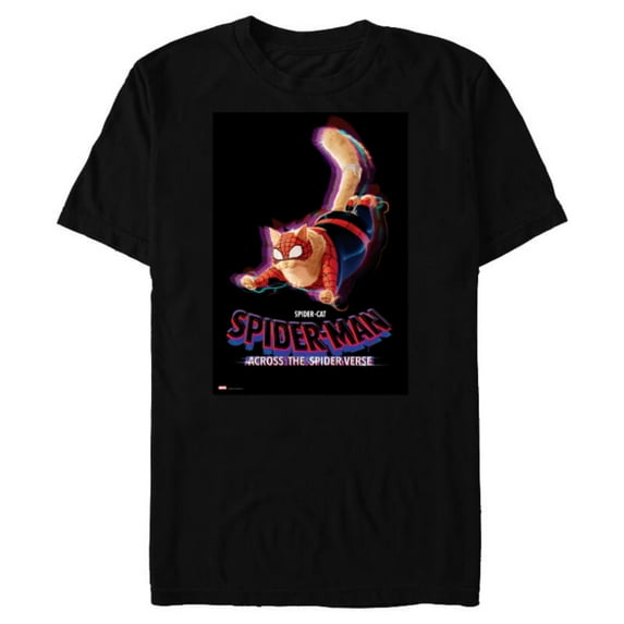 Marvel Spider-Man: Across the Spider-Verse Spider-Cat Poster - Short Sleeve Blended T-Shirt for Adults - Customized-Black