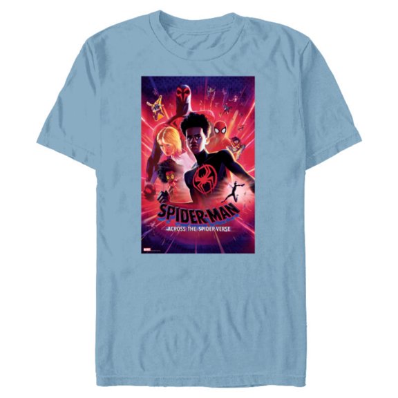 Marvel Spider-Man: Across the Spider-Verse Spider Heroes - Short Sleeve Blended T-Shirt for Adults - Customized-Ocean Blue