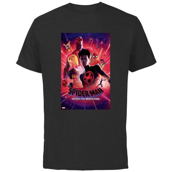 Marvel Spider-Man: Across the Spider-Verse Spider Heroes - Short Sleeve Cotton T-Shirt for Adults - Customized-Black
