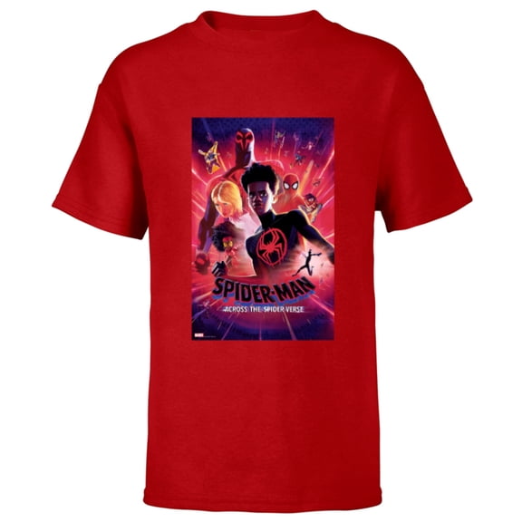 Marvel Spider-Man: Across the Spider-Verse Spider Heroes - Short Sleeve T-Shirt for Kids - Customized-Red