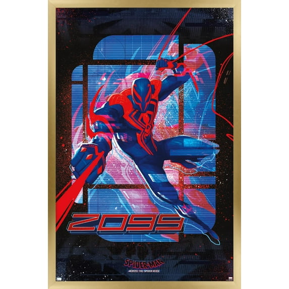 Marvel Spider-Man: Across the Spider-Verse - Spider-Man 2099 Wall Poster, 14.725" x 22.375" Framed