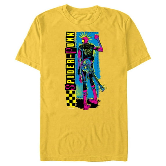 Marvel Spider-Man: Across the Spider-Verse Spider-Punk Away - Short Sleeve Blended T-Shirt for Adults - Customized-Yellow