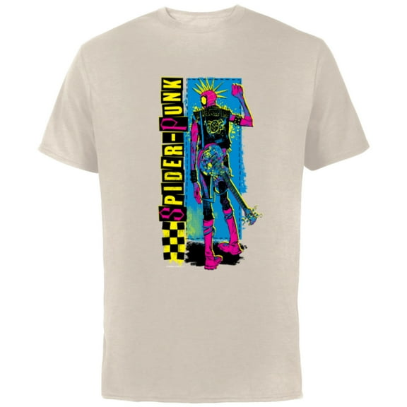 Marvel Spider-Man: Across the Spider-Verse Spider-Punk Away - Short Sleeve Cotton T-Shirt for Adults - Customized-Natural
