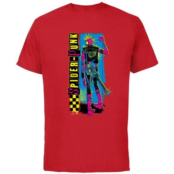 Marvel Spider-Man: Across the Spider-Verse Spider-Punk Away - Short Sleeve Cotton T-Shirt for Adults - Customized-Red