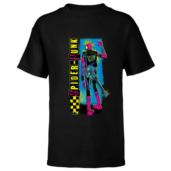 Marvel Spider-Man: Across the Spider-Verse Spider-Punk Away - Short Sleeve T-Shirt for Kids - Customized-Black