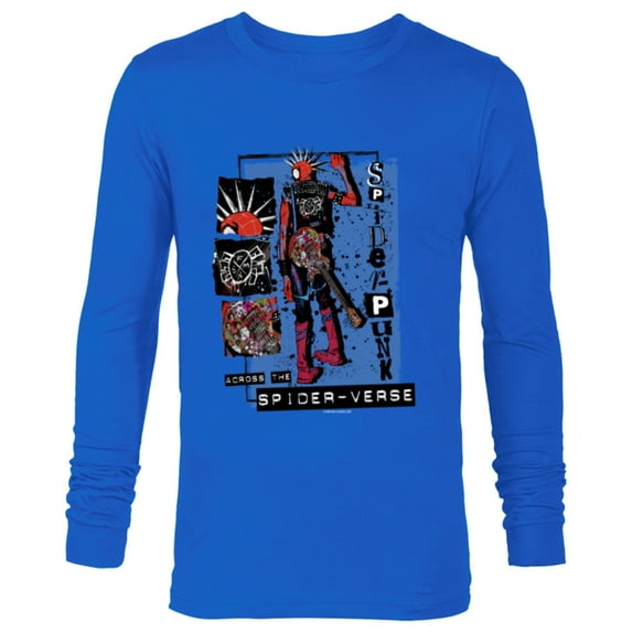 Marvel Spider-Man: Across the Spider-Verse Spider-Punk Back - Long Sleeve T-Shirt for Men - Customized-Navy