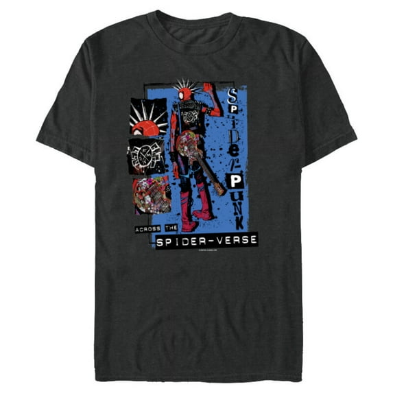 Marvel Spider-Man: Across the Spider-Verse Spider-Punk Back - Short Sleeve Blended T-Shirt for Adults - Customized-Dark Heather