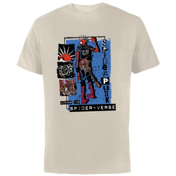 Marvel Spider-Man: Across the Spider-Verse Spider-Punk Back - Short Sleeve Cotton T-Shirt for Adults - Customized-Natural