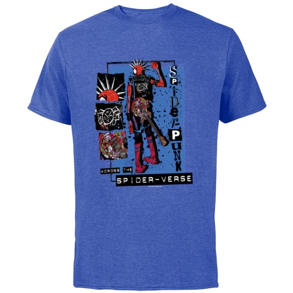 Marvel Spider-Man: Across the Spider-Verse Spider-Punk Back - Short Sleeve Cotton T-Shirt for Adults - Customized-Royal Heather