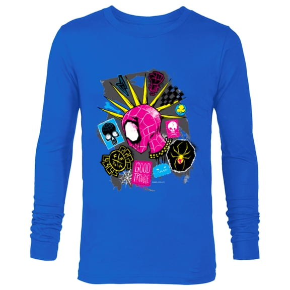 Marvel Spider-Man: Across the Spider-Verse Spider-Punk Head - Long Sleeve T-Shirt for Men - Customized-Navy