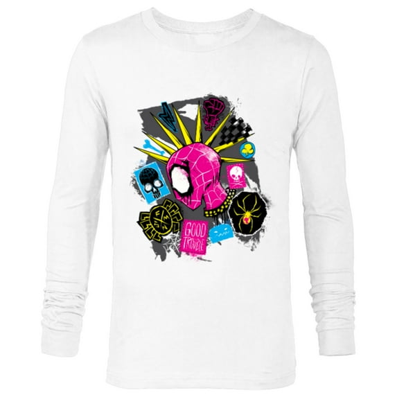 Marvel Spider-Man: Across the Spider-Verse Spider-Punk Head - Long Sleeve T-Shirt for Men - Customized-White