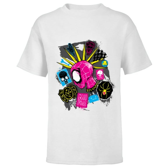 Marvel Spider-Man: Across the Spider-Verse Spider-Punk Head - Short Sleeve T-Shirt for Kids - Customized-White
