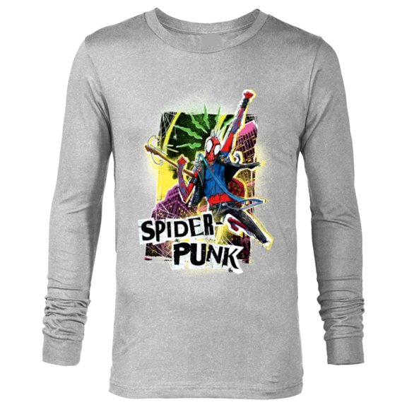 Marvel Spider-Man: Across the Spider-Verse Spider-Punk Pose - Long Sleeve T-Shirt for Men - Customized-Athletic Heather