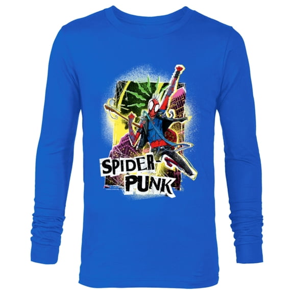 Marvel Spider-Man: Across the Spider-Verse Spider-Punk Pose - Long Sleeve T-Shirt for Men - Customized-Navy