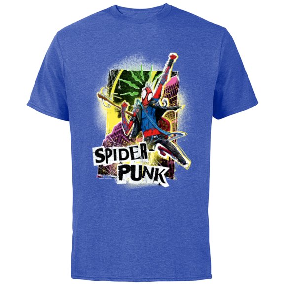 Marvel Spider-Man: Across the Spider-Verse Spider-Punk Pose - Short Sleeve Cotton T-Shirt for Adults - Customized-Royal Heather