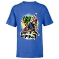 thumbnail image 1 of Marvel Spider-Man: Across the Spider-Verse Spider-Punk Pose - Short Sleeve T-Shirt for Kids - Customized-Royal, 1 of 5