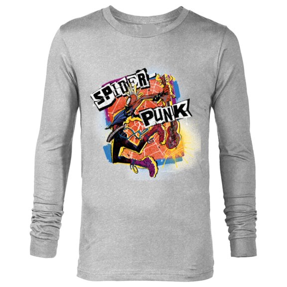 Marvel Spider-Man: Across the Spider-Verse Spider-Punk Smash - Long Sleeve T-Shirt for Men - Customized-Athletic Heather