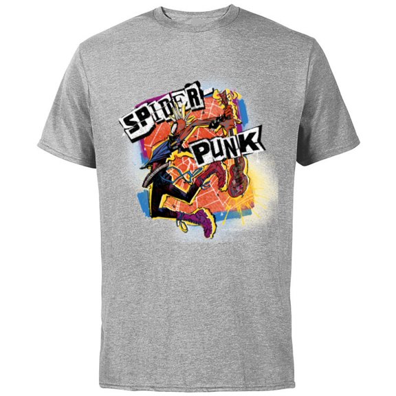 Marvel Spider-Man: Across the Spider-Verse Spider-Punk Smash - Short Sleeve Cotton T-Shirt for Adults - Customized-Athletic Heather