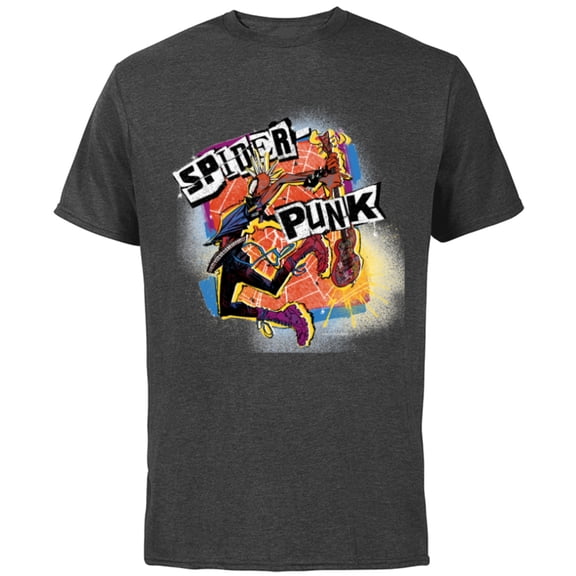 Marvel Spider-Man: Across the Spider-Verse Spider-Punk Smash - Short Sleeve Cotton T-Shirt for Adults - Customized-Charcoal