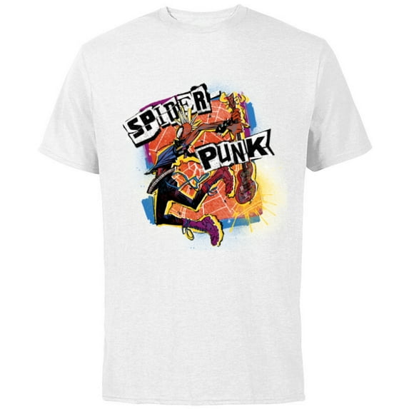 Marvel Spider-Man: Across the Spider-Verse Spider-Punk Smash - Short Sleeve Cotton T-Shirt for Adults - Customized-White