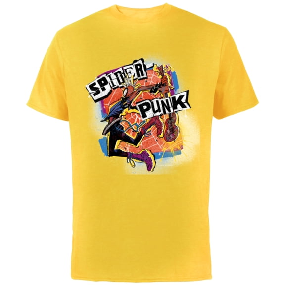 Marvel Spider-Man: Across the Spider-Verse Spider-Punk Smash - Short Sleeve Cotton T-Shirt for Adults - Customized-Yellow