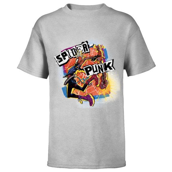 Marvel Spider-Man: Across the Spider-Verse Spider-Punk Smash - Short Sleeve T-Shirt for Kids - Customized-Athletic Heather