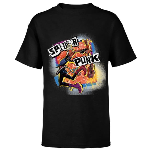 Marvel Spider-Man: Across the Spider-Verse Spider-Punk Smash - Short Sleeve T-Shirt for Kids - Customized-Black