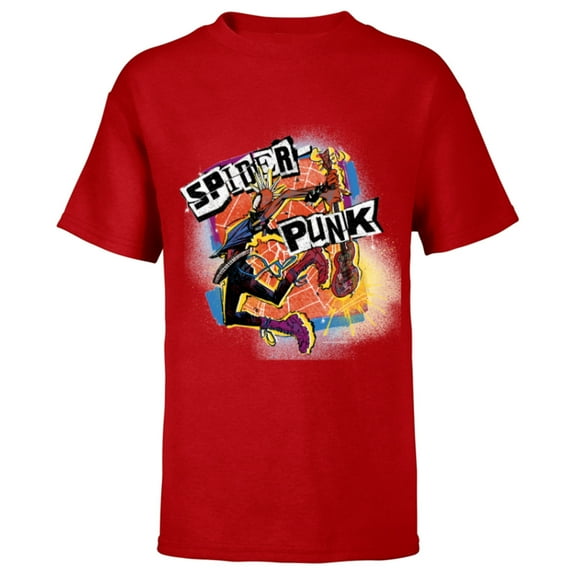 Marvel Spider-Man: Across the Spider-Verse Spider-Punk Smash - Short Sleeve T-Shirt for Kids - Customized-Red