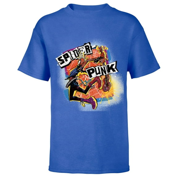 Marvel Spider-Man: Across the Spider-Verse Spider-Punk Smash - Short Sleeve T-Shirt for Kids - Customized-Royal