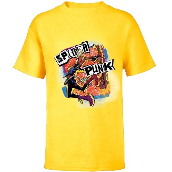 Marvel Spider-Man: Across the Spider-Verse Spider-Punk Smash - Short Sleeve T-Shirt for Kids - Customized-Yellow