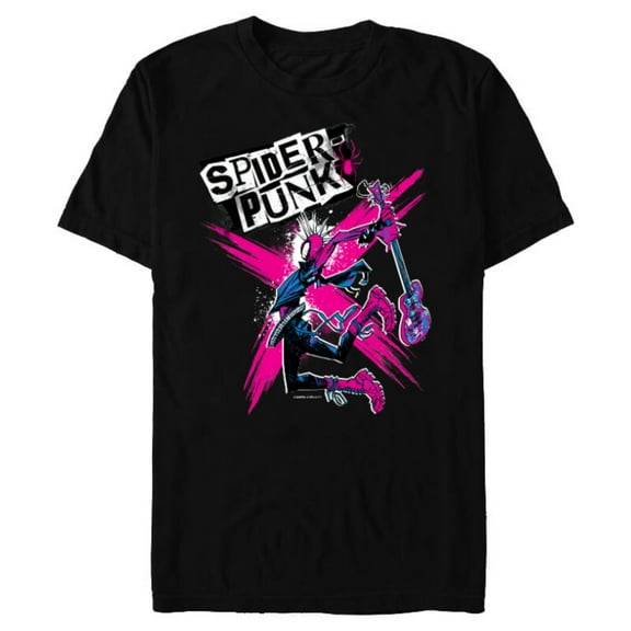 Marvel Spider-Man: Across the Spider-Verse Spider-Punk X - Short Sleeve Blended T-Shirt for Adults - Customized-Black