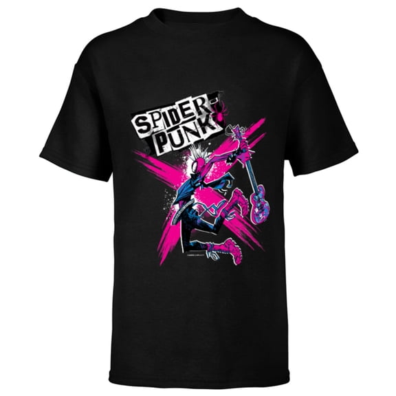 Marvel Spider-Man: Across the Spider-Verse Spider-Punk X - Short Sleeve T-Shirt for Kids - Customized-Black