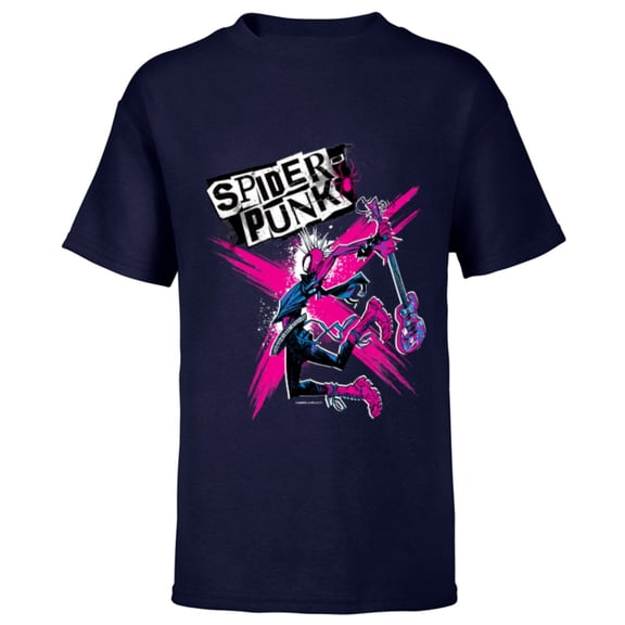 Marvel Spider-Man: Across the Spider-Verse Spider-Punk X - Short Sleeve T-Shirt for Kids - Customized-Navy