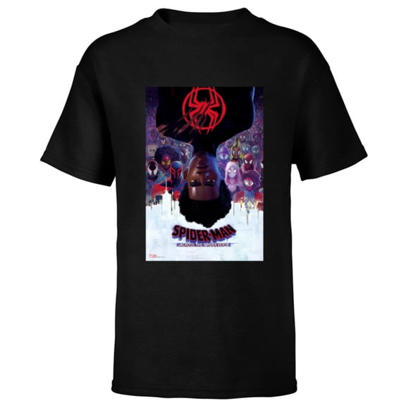 Marvel Spider-Man: Across the Spider-Verse Theatrical Poster - Short Sleeve T-Shirt for Kids - Customized-Black