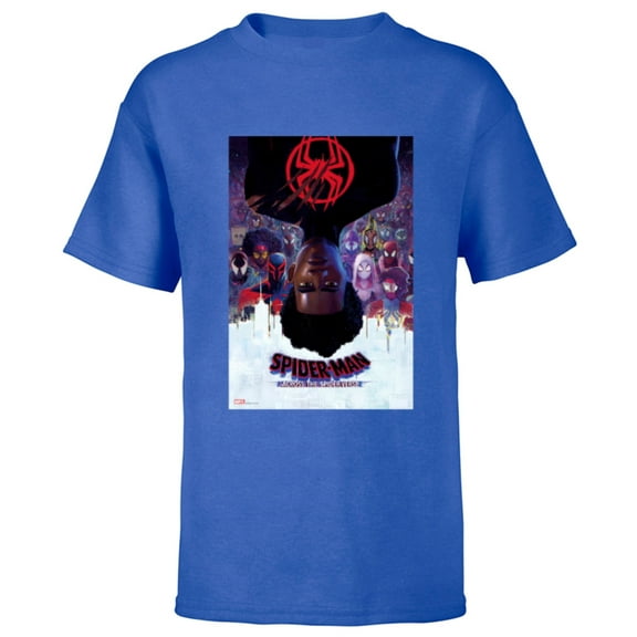 Marvel Spider-Man: Across the Spider-Verse Theatrical Poster - Short Sleeve T-Shirt for Kids - Customized-Royal